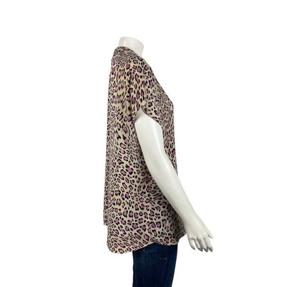 Marled Essentials Large Short Sleeve Lightweight Shirt Leopard Print - Picture 2 of 5